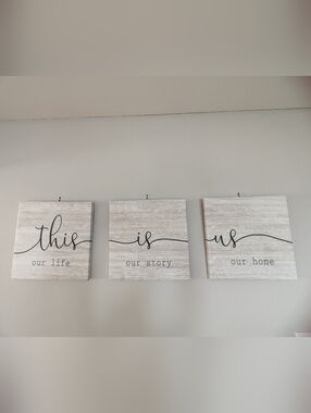 Neutral Gray "This Is Us" Wall Art Canvas - Minimalist Home Wall Decor